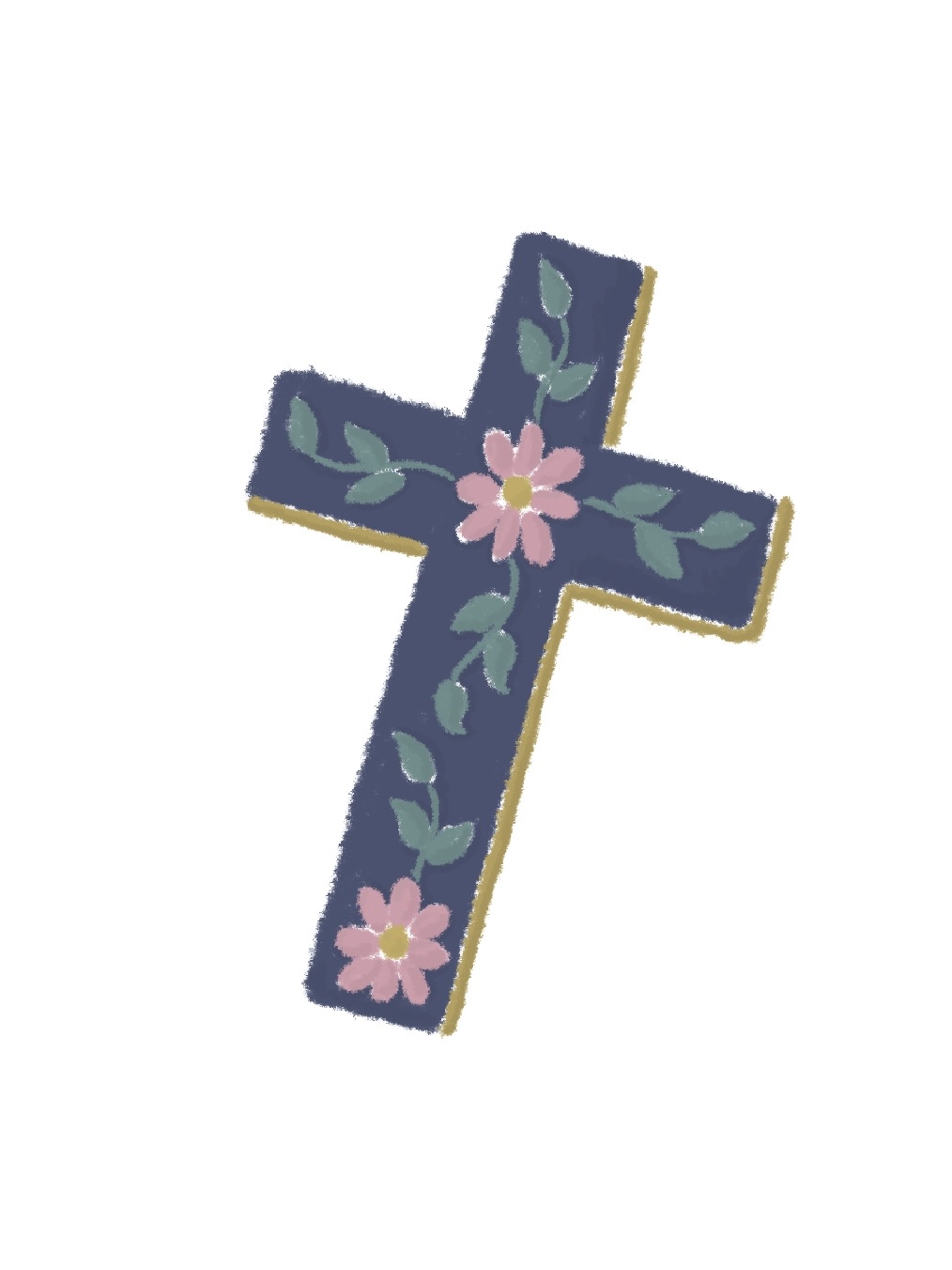 刺繍デザイン案お花模様のクロス刺繍