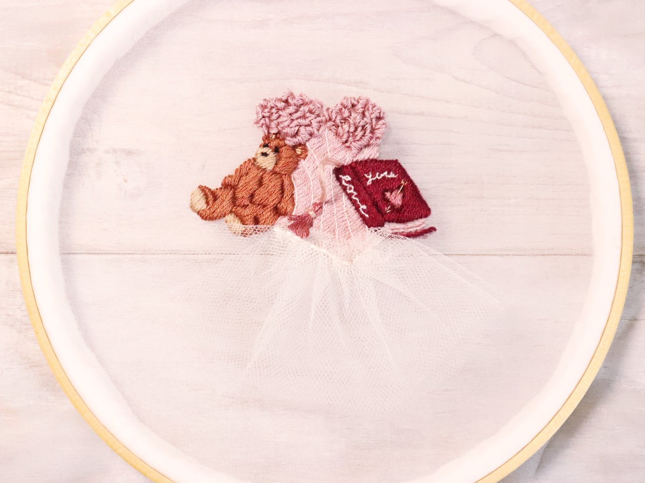 バレリーナ刺繍のバッグチャーム刺繍枠